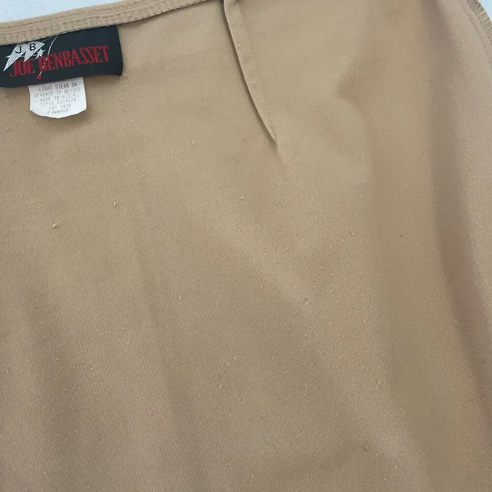 Vintage Pencil Skirt Large Tan Brown Faux Suede Fringe Boho Stretch Rodeo Y2K